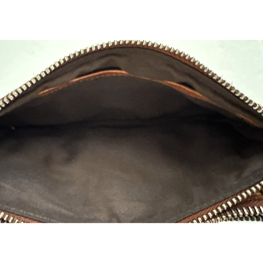 Vilenca Holland Crossbody Clutch Bag Wristlet Brown Leather Zip Pockets Compact - Picture 15 of 15